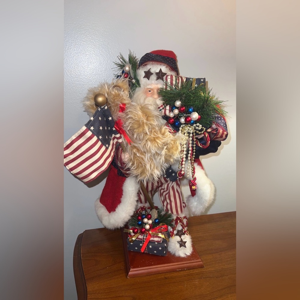 Patriotic Santa Claus Holiday Decoration
